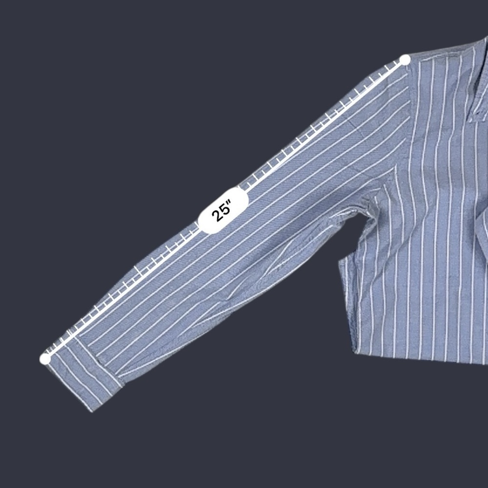 Abercrombie & Fitch Women’s Blue Striped Button Down Cotton Blend Shirt – Size L - Picture 11 of 16
